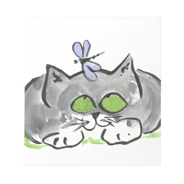 Bloco De Notas Agulha Azul e Cinza Kitten (Frente)
