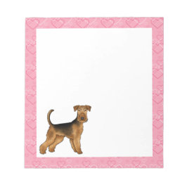 Bloco De Notas Airedale Terrier Cachorro de Desenho Animado Fofo 
