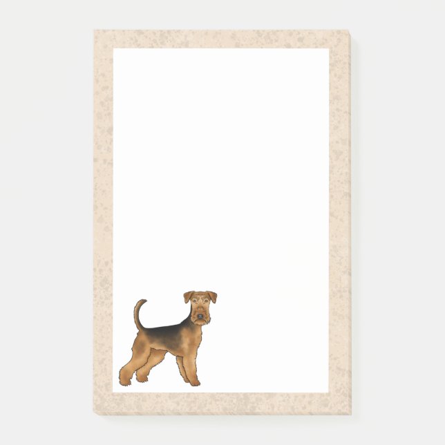 Bloco De Notas Airedale Terrier Cute Bingley Terrier Cog (Frente)