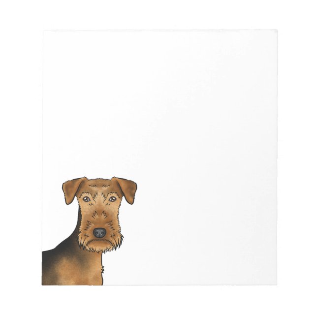 Bloco De Notas Airedale Terrier Cute Dog Head Bingley Terrier (Frente)
