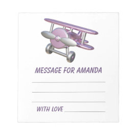 Bloco De Notas Airplane birthday time capsule message