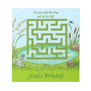 Bloco De Notas Ajude o sapo a voar Maze Birthday Notepads