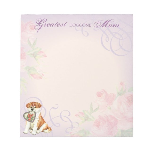 Bloco De Notas Akita Heart Mãe (Frente)