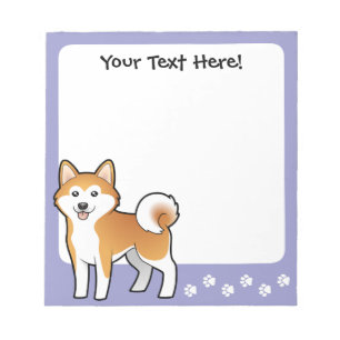 Bloco De Notas Akita Inu / Shiba Inu de desenho animado