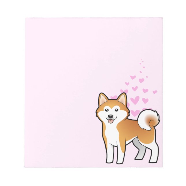 Bloco De Notas Akita Inu / Shiba Inu Love (Frente)