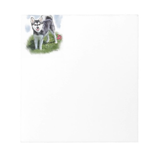 Bloco De Notas Alaskan Klee Kai Art (Frente)