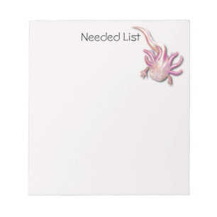 Bloco De Notas Albino Axolotl Ilustrado Personalizado