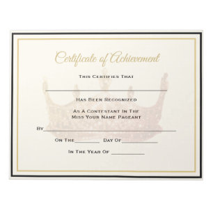 Bloco De Notas Alcance do Certificado Coroa Americano Pageant