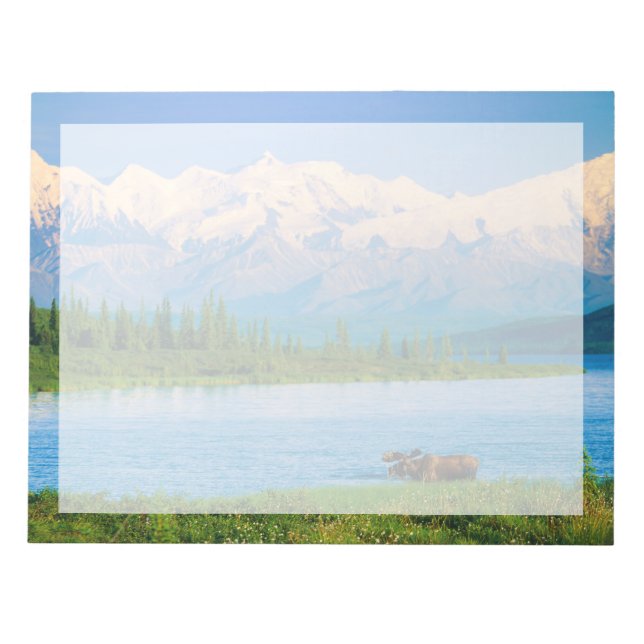 Bloco De Notas Alce macho no Wonder Lake (Frente)