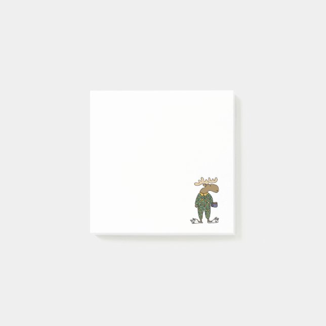 Bloco De Notas Alces engraçados que vestem pijamas das bolinhas (Frente)