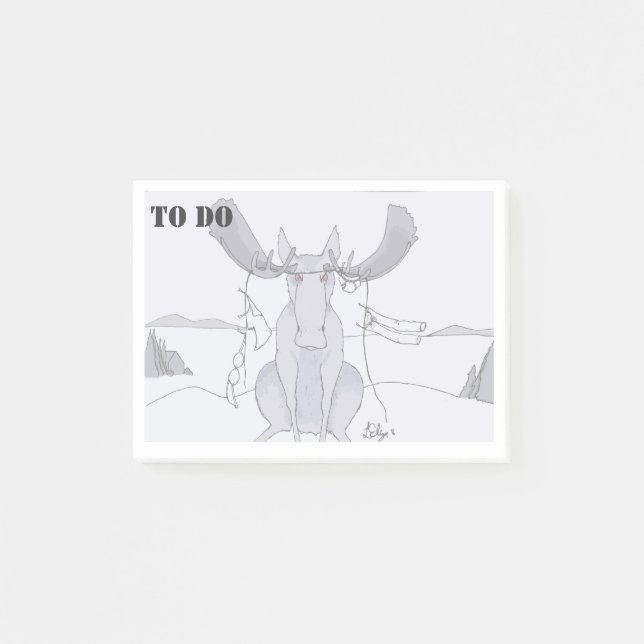 Bloco De Notas Alces travados em um cheio do Clothesline da (Frente)