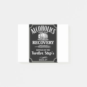 Bloco De Notas Álcool Label Sobriety - 12 Step Addict Alcoólico
