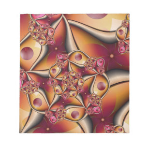 Bloco De Notas Alegria Colorida Abstrata Fantasia Vermelha Laranj