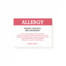 Alerta de Alergia Alimentar Restaurante Personaliz