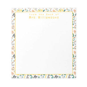 Bloco De Notas Alfabeto Dinossauro Bonito - Da Mesa do Professor