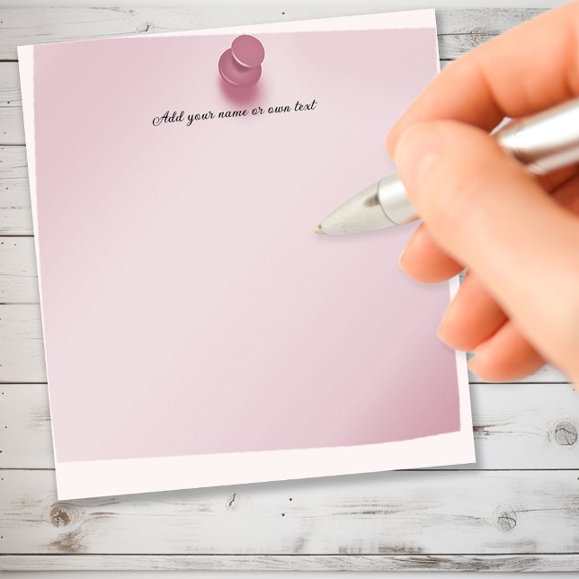 Bloco De Notas Alfinete de pressão rosa personalizável (Criador carregado)