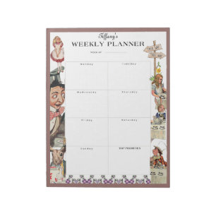 Bloco De Notas Alice de Lewis Carroll no Planejador Semanal de Wo