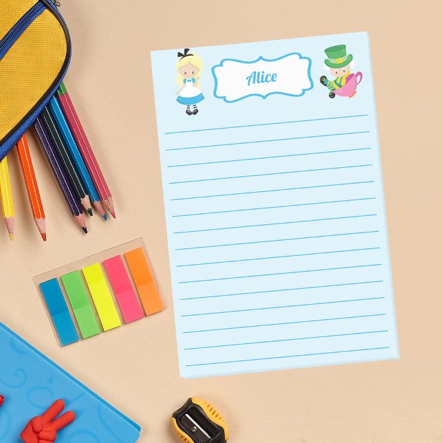 Bloco De Notas Alice no País das Maravilhas Crianças Personalizad (Criador carregado)