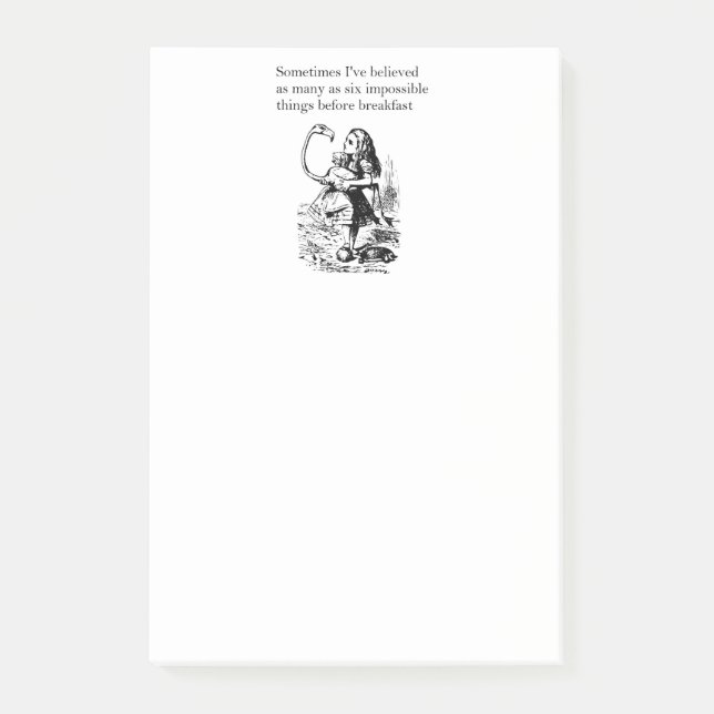 Bloco De Notas Alice, seis coisas impossíveis (Frente)