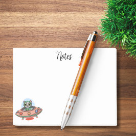 Bloco De Notas Alienígena de Gato Bestial e espaçonave de OVNI, N