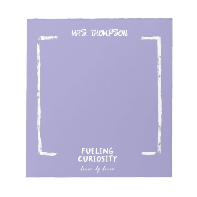 Bloco De Notas Alimentando a Curiosidade Lavanda de Professores P (Frente)