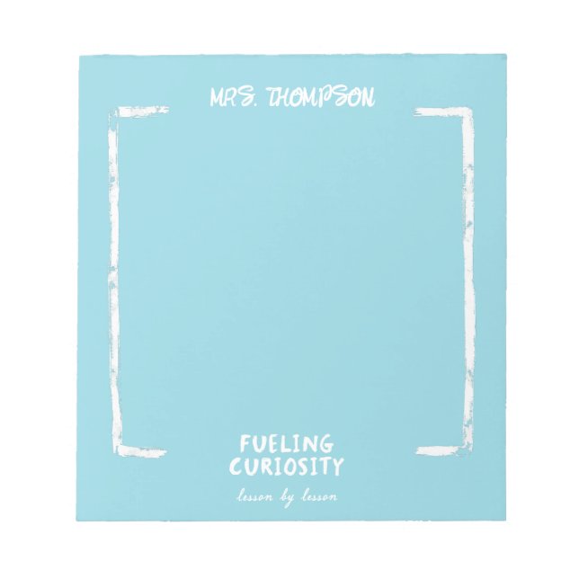 Bloco De Notas Alimentando Curiosidade Personalizada Professora P (Frente)