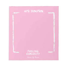 Bloco De Notas Alimentando Curiosidade Professor Personalizado Pr