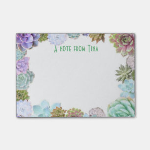 Bloco De Notas Almofada de nota do post-it dos Succulents