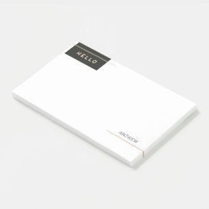 Bloco De Notas Alô Elegante Moderno com listras de Ouro