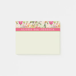 Bloco De Notas Aloha Tropical Floral Cor-de-rosa e Limão Personal
