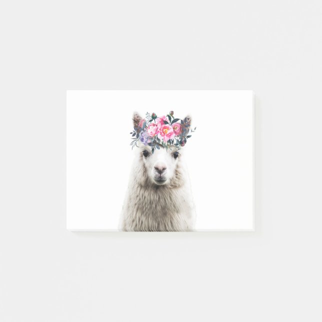 Bloco De Notas Alpaca com Flores (Frente)