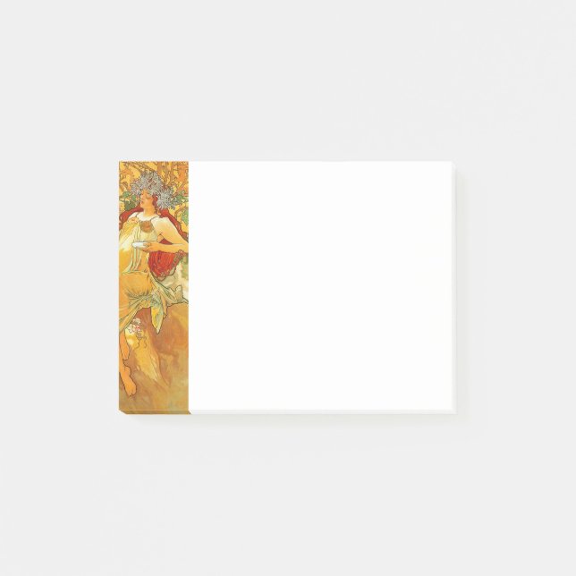 Bloco De Notas Alphonse Mucha Art Nouveau Autumn (Frente)