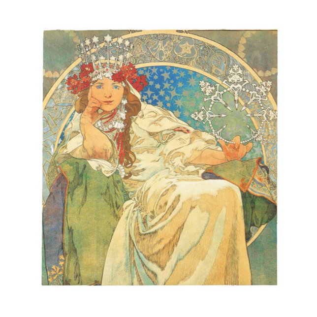 Bloco De Notas Alphonse Mucha Art Nouveau Princess Hyacinth (Frente)