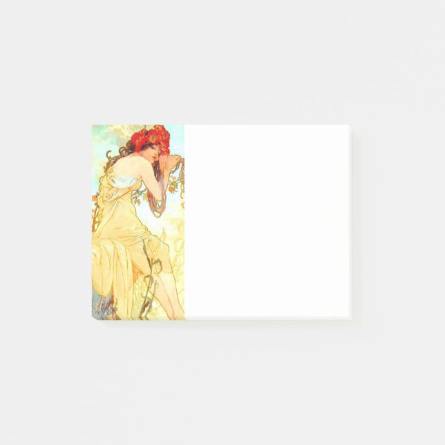 Bloco De Notas Alphonse Mucha Art Nouveau Summer (Frente)