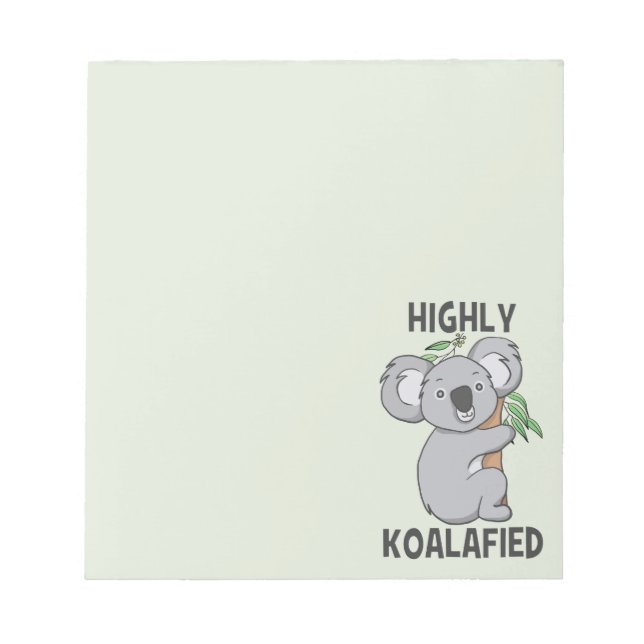 Bloco De Notas Altamente Koalafied Koala (Frente)