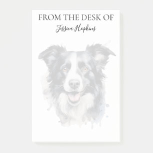 Bloco De Notas Amante de Border Collie Cachorro Monogramado