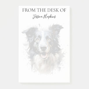 Bloco De Notas Amante de Border Collie Cachorro Monogramado
