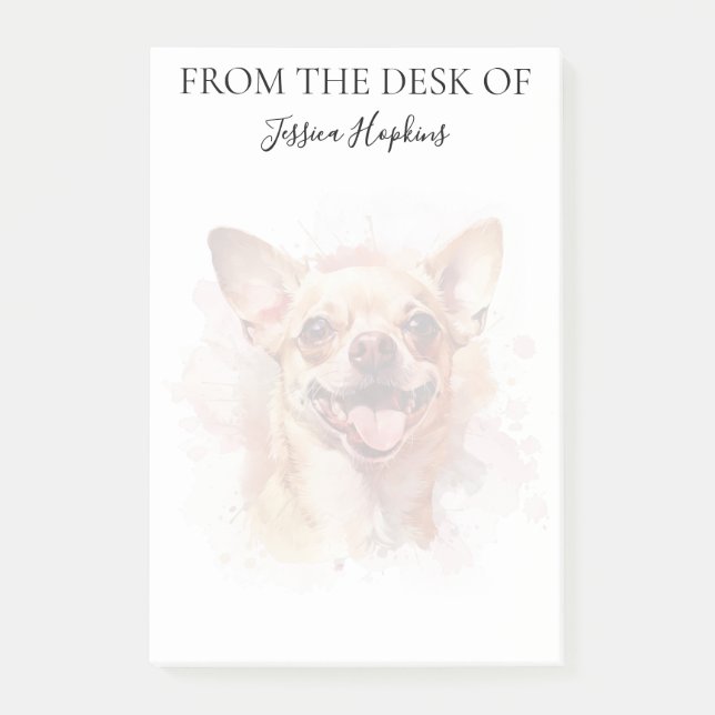 Bloco De Notas Amante de Chihuahua Cachorro Monogramado (Frente)