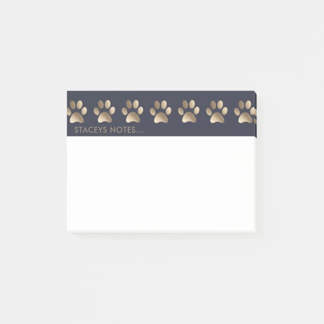Bloco De Notas Amante de os animais de impressão Dourado luxuoso (Frente)