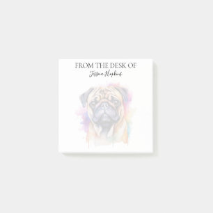 Bloco De Notas Amante de Pug Cachorro Monogramado