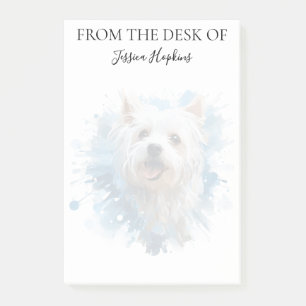 Bloco De Notas Amante de Westie Cachorro Monogramado 