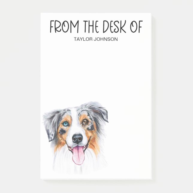 Bloco De Notas Amante do Australian Shepherd (Frente)