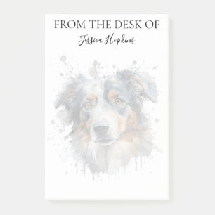Bloco De Notas Amante do Australian Shepherd Monogramado Cachorro