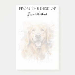 Bloco De Notas Amante do Retriever Dourado Monogramado Cachorro