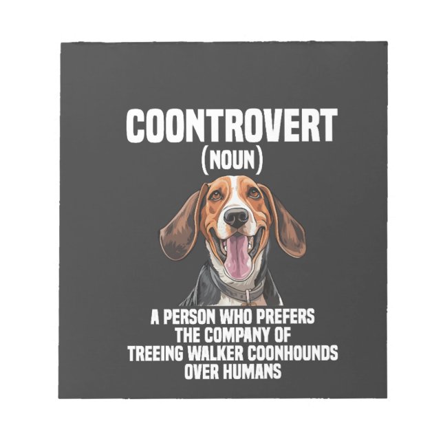 Bloco De Notas Amante do Treeing Walker Coonhound Cachorro Coontr (Frente)