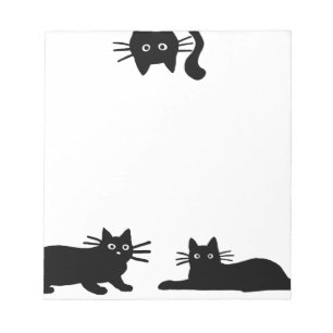 Bloco De Notas Amante legal preto Sneaky do gato do gatinho dos