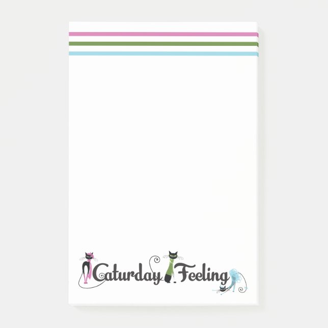 Bloco De Notas Amantes de Gatos de Caturday (Frente)