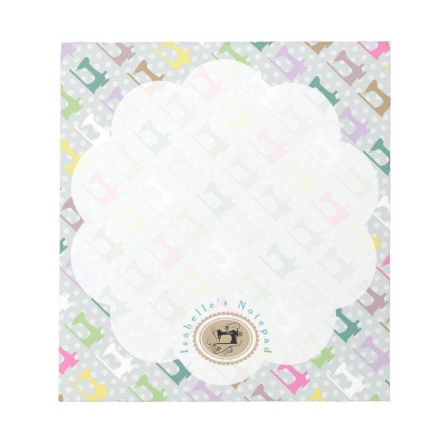 Bloco De Notas Amar Cinza De Máquinas De Costura (Frente)