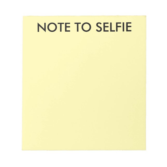 Bloco de notas amarelas para escrita de selfie (Frente)