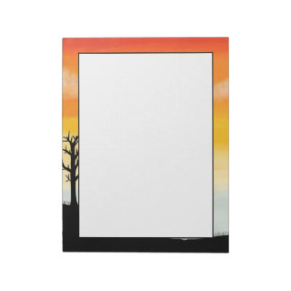 Bloco De Notas Amarelo Aquarela Bordo sunset